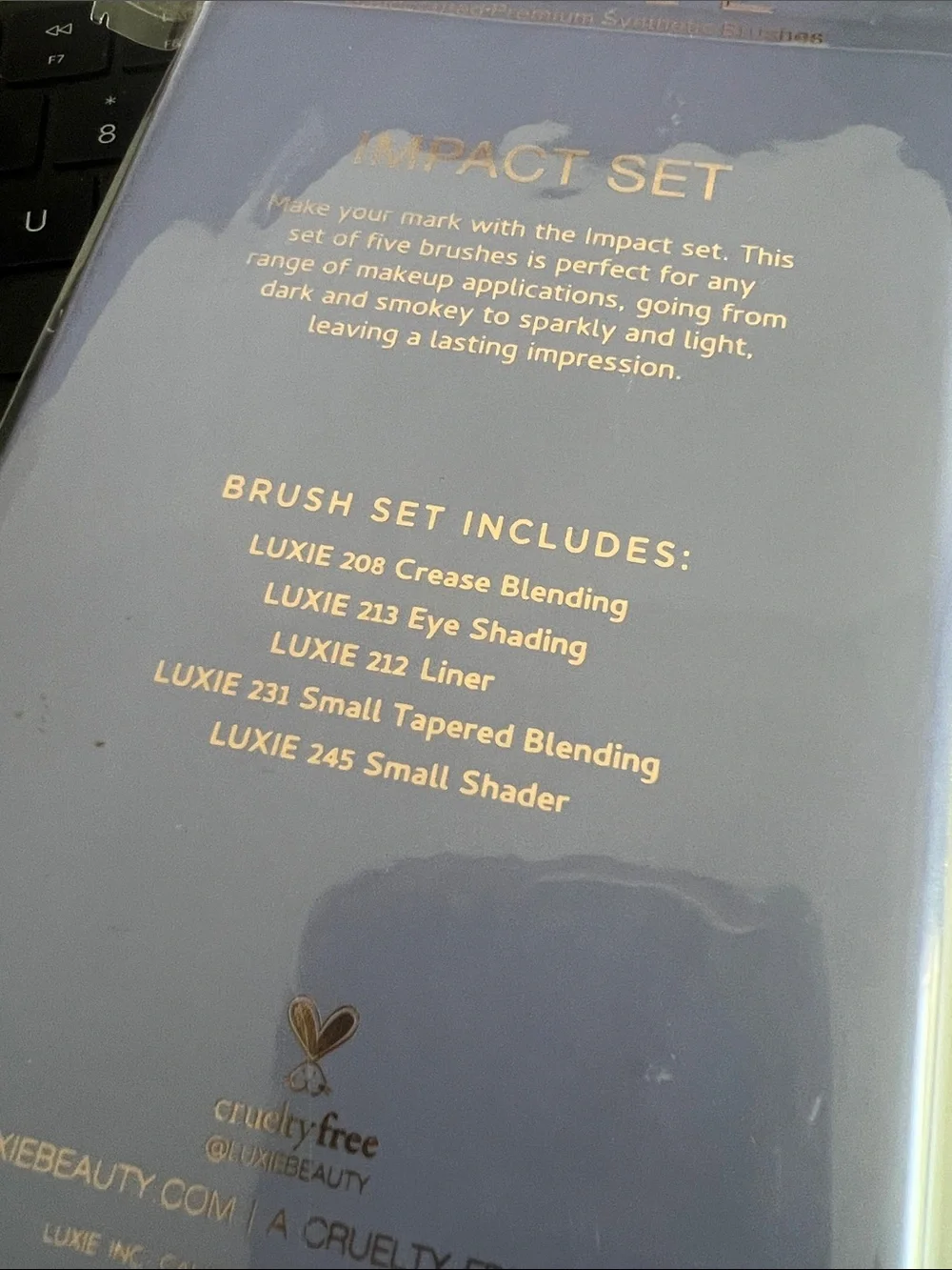 Luxie Eye Brush Set in Gray with Rose Gold Ferrules
